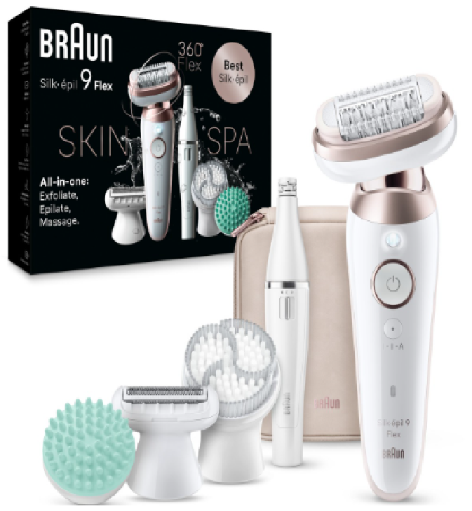 Braun Silk-épil 9 Flex epilator za kućnu depilaciju – fleksibilna glava i glatka koža